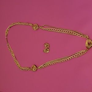 Extra long vintage earring and necklace set